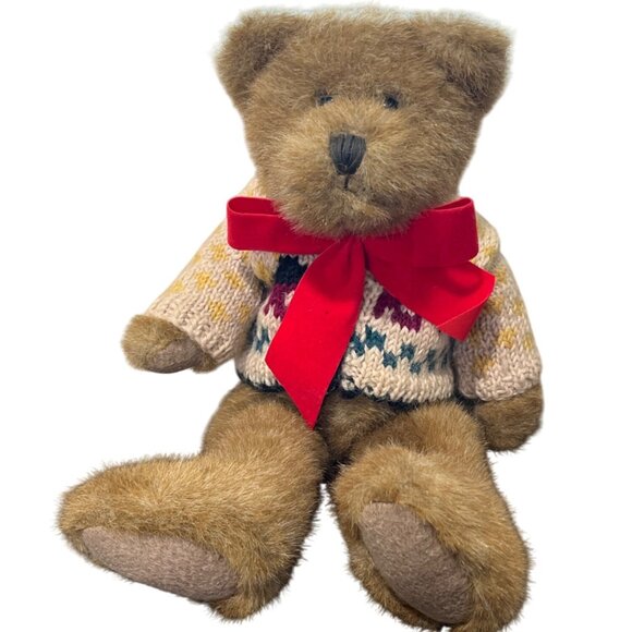 Boyds Bears Other - The BOYDS Teddy Bear 12" J.B. BEAN SERIES + Sweater & Bow 1995 Collectible